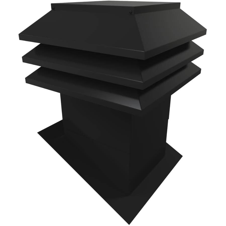 12" x 12" Maximum Black Slanted Roof Vent