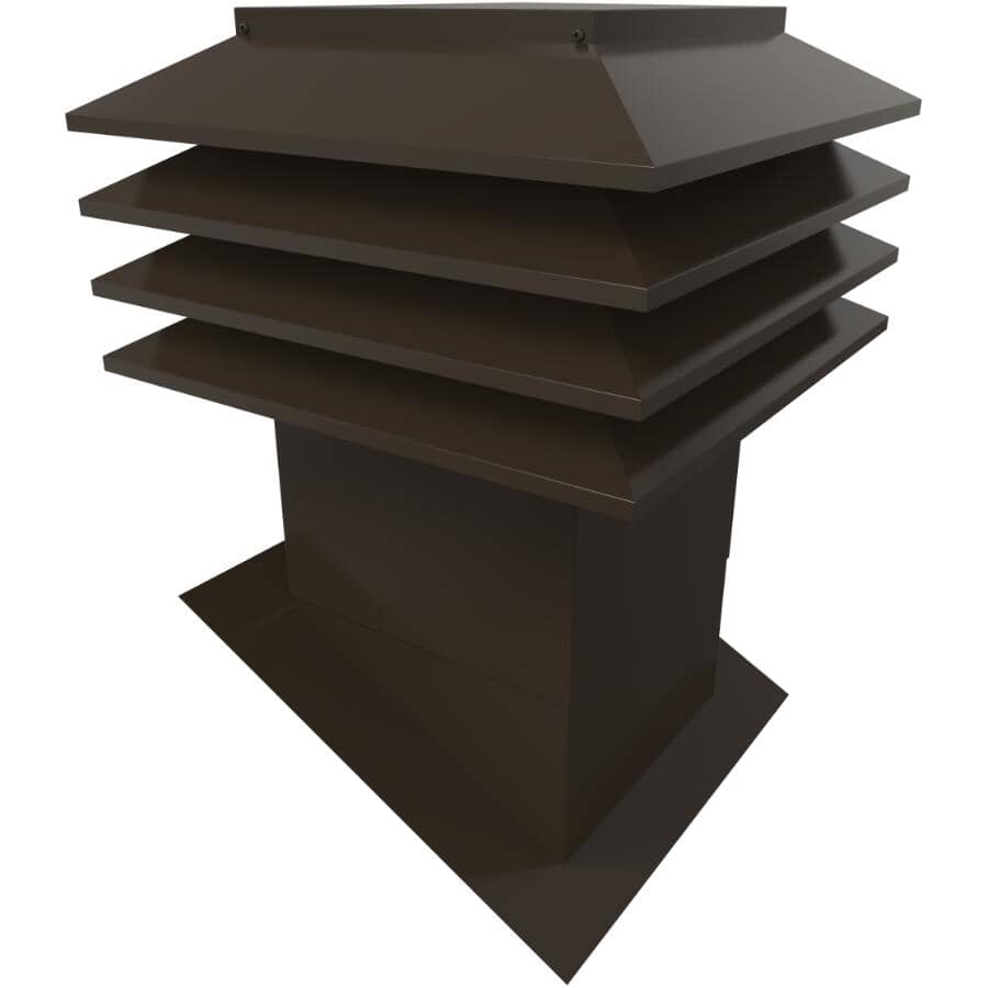 12" x 12" Maximum Brown Slanted Roof Vent