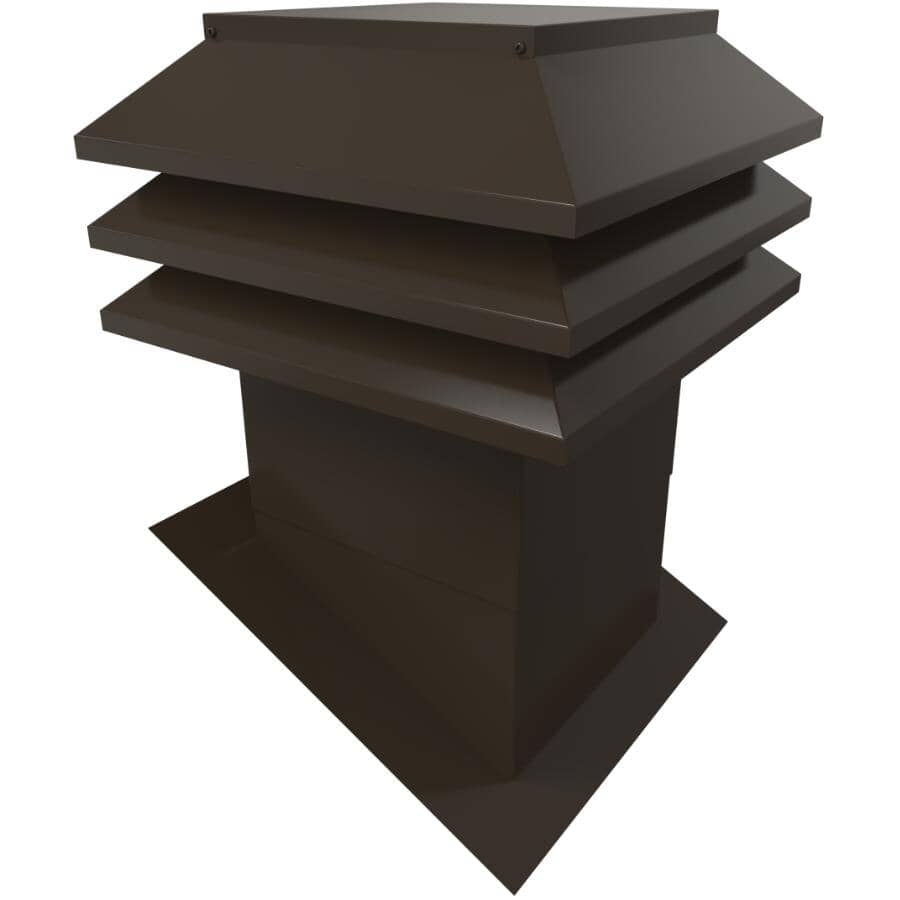 Slanted Roof Ventilator - Brown, 12" x 12"