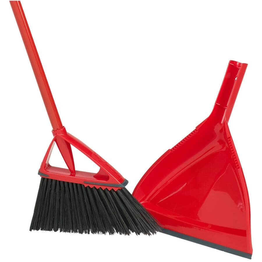 Oskar Angled Broom - with Clip-On Dust Pan