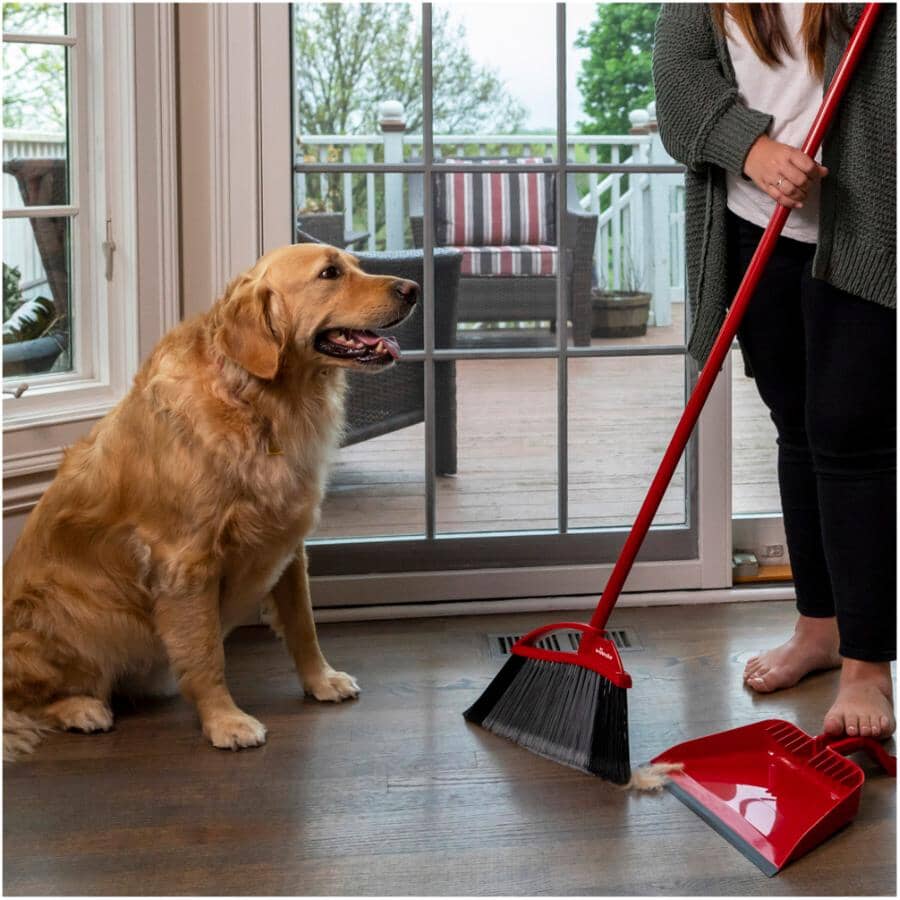 Super Angle Pet Pro Angle Broom with Step-On Dust Pan