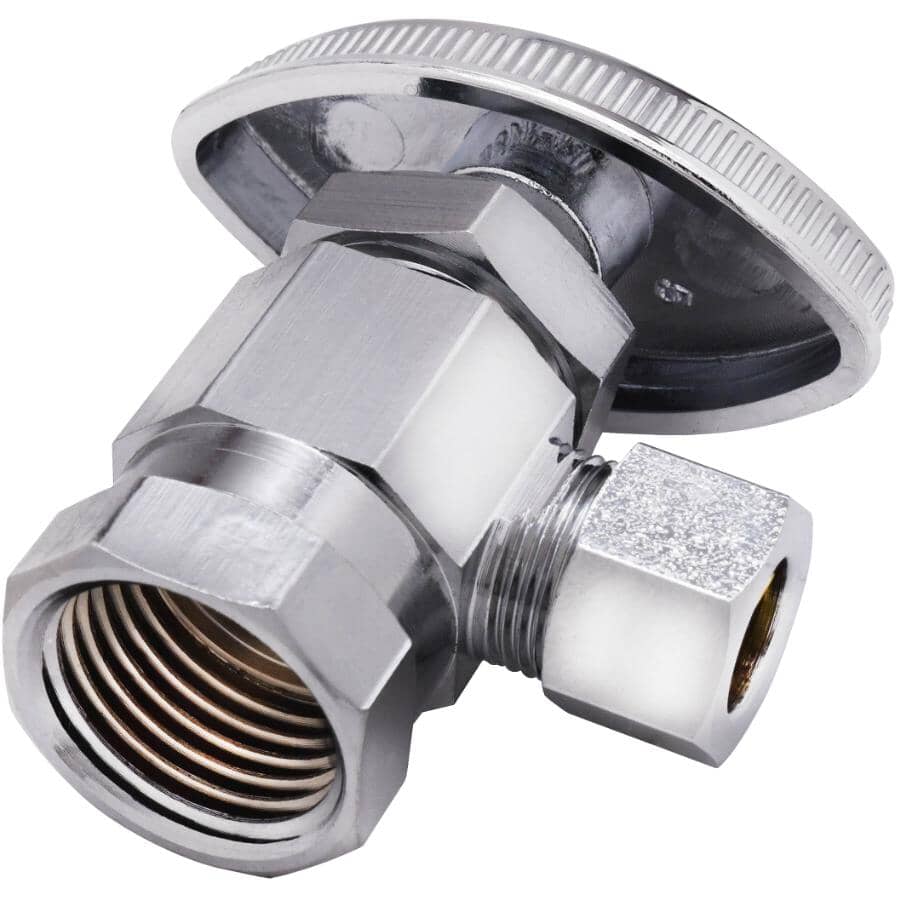 1/2" FPT x 3/8" Outside Diameter Compression Angle Stop Valve