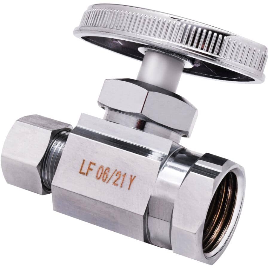 1/2" FPT x 3/8" Outside Diameter Compression Straight Stop Valve