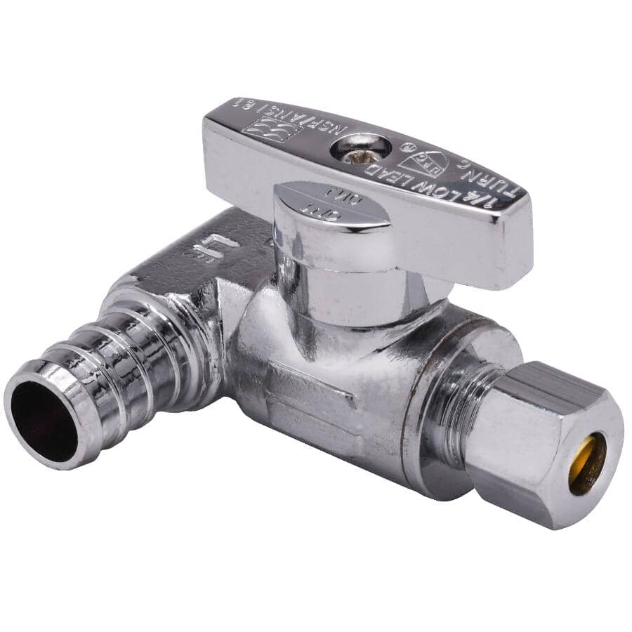 1/2" PEX x 1/2" PEX x 1/4" Compression Icemaker Tee Valve