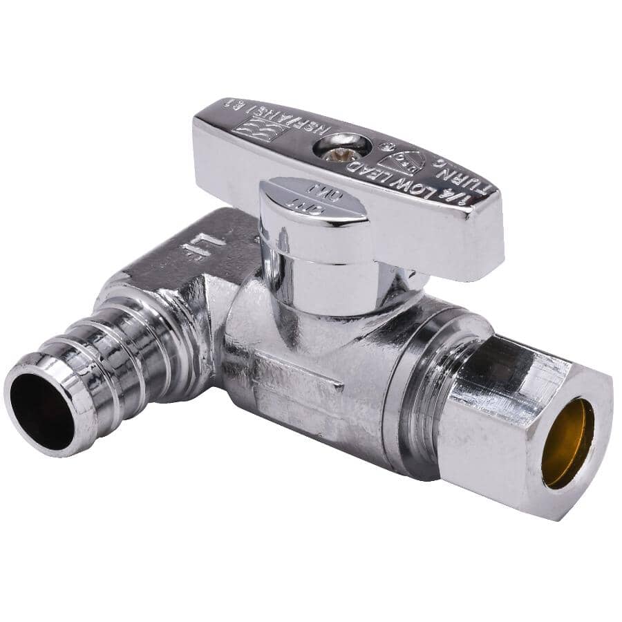 1/2" PEX x 1/2" PEX x 3/8" Compression Brass Dishwasher Tee Valve