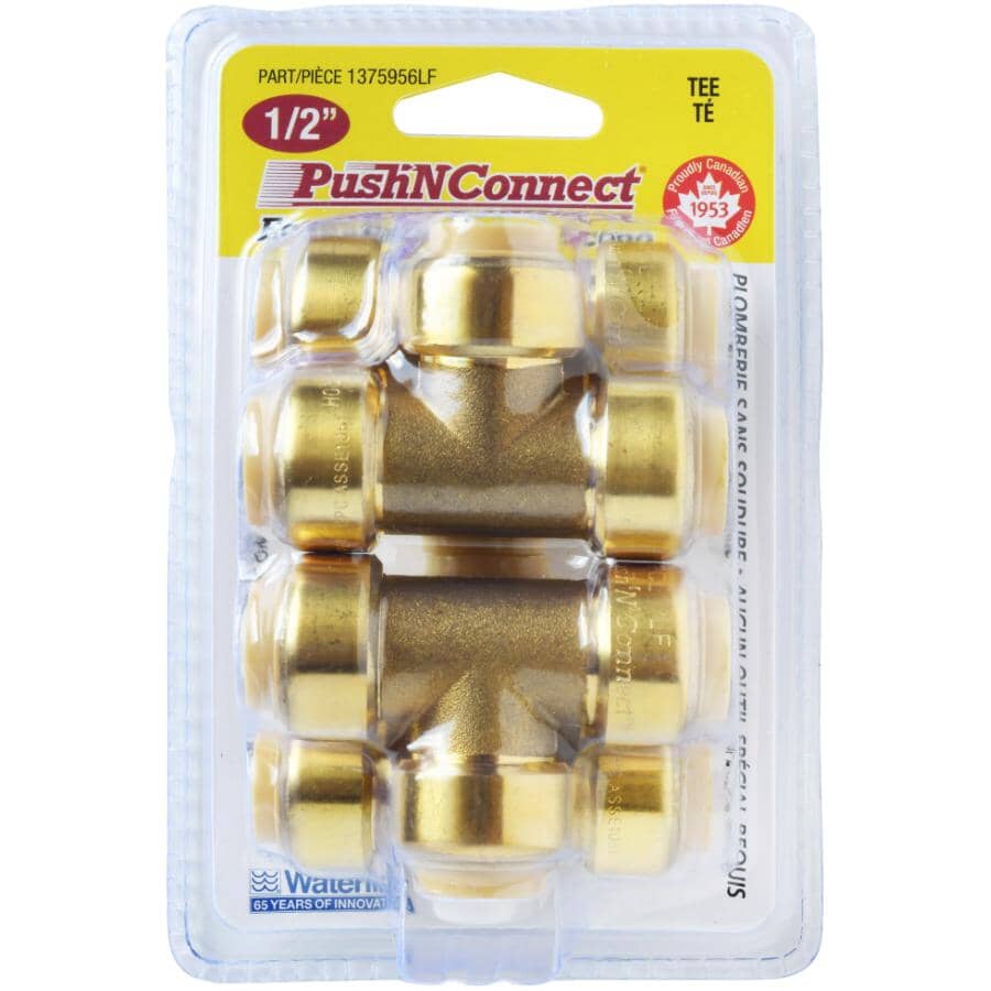 1/2" Push 'N' Connect Push Fit Tees - 4 Pack