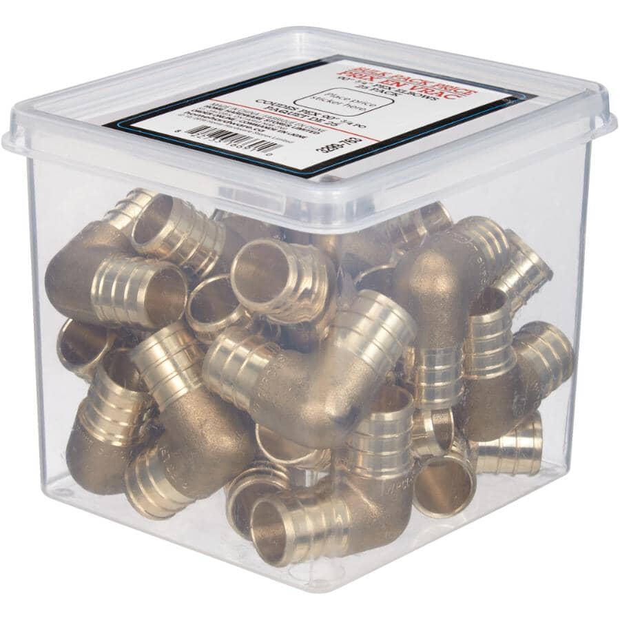 3/4" PEX Brass 90 Degree Elbows - 25 Pack