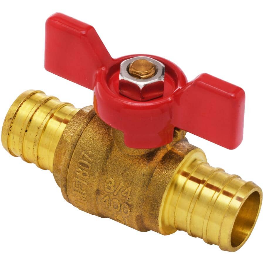 3/4" PEX Brass T-Handle Ball Valve