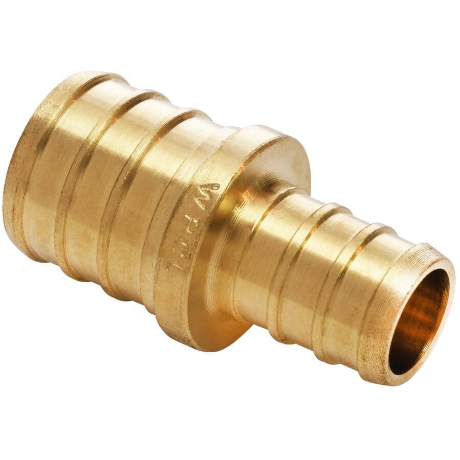 3/4" PEX x 1/2" PEX Brass Coupling
