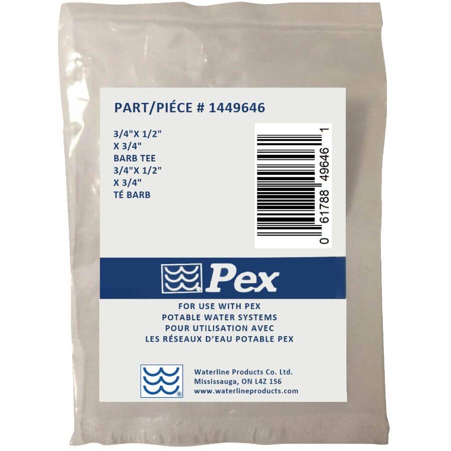 3/4" x 1/2" x 3/4" PEX Brass Tee