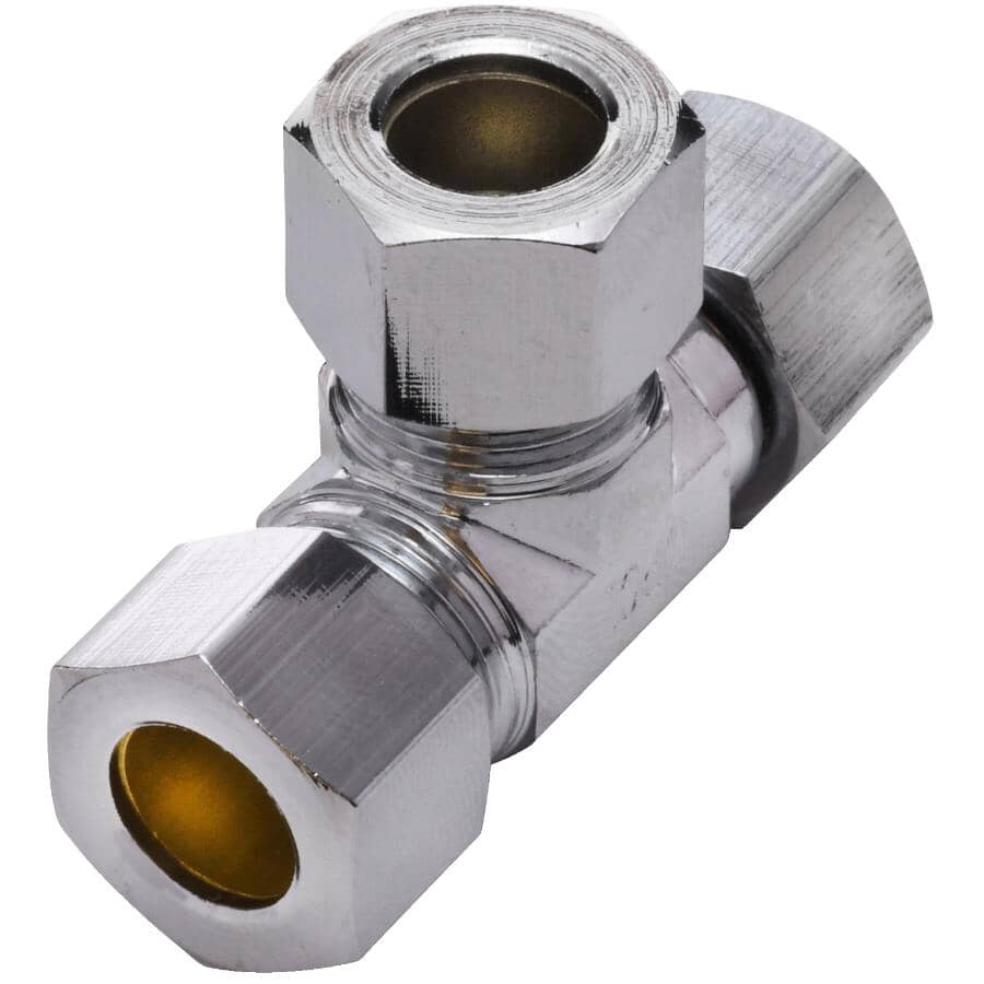 3/8" x 3/8" x 3/8" Female Swivel Add-A-Stop Adapter for Icemakers & Humidifiers