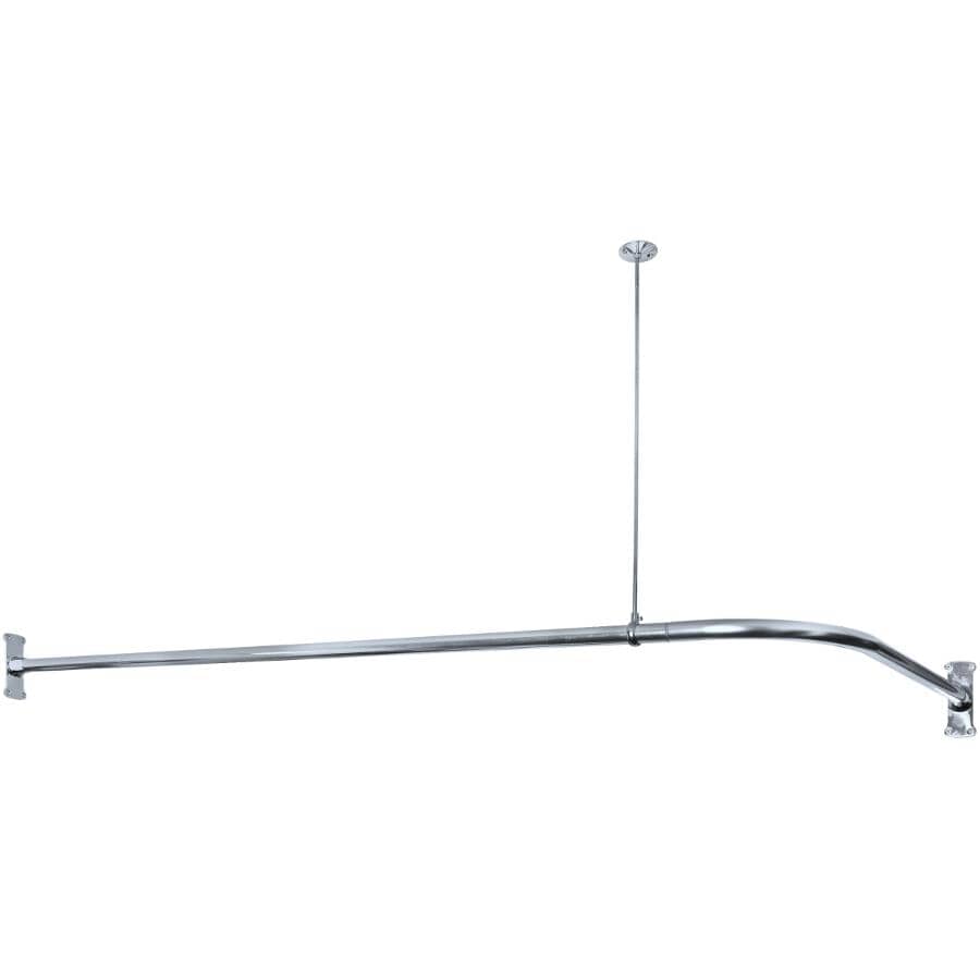 L-Shaped Corner Shower Rod with Trim - 60" x 27"