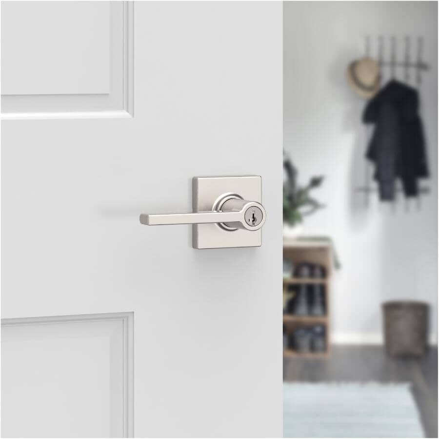 Casey Entrance Leverset - Satin Nickel + Smart Key