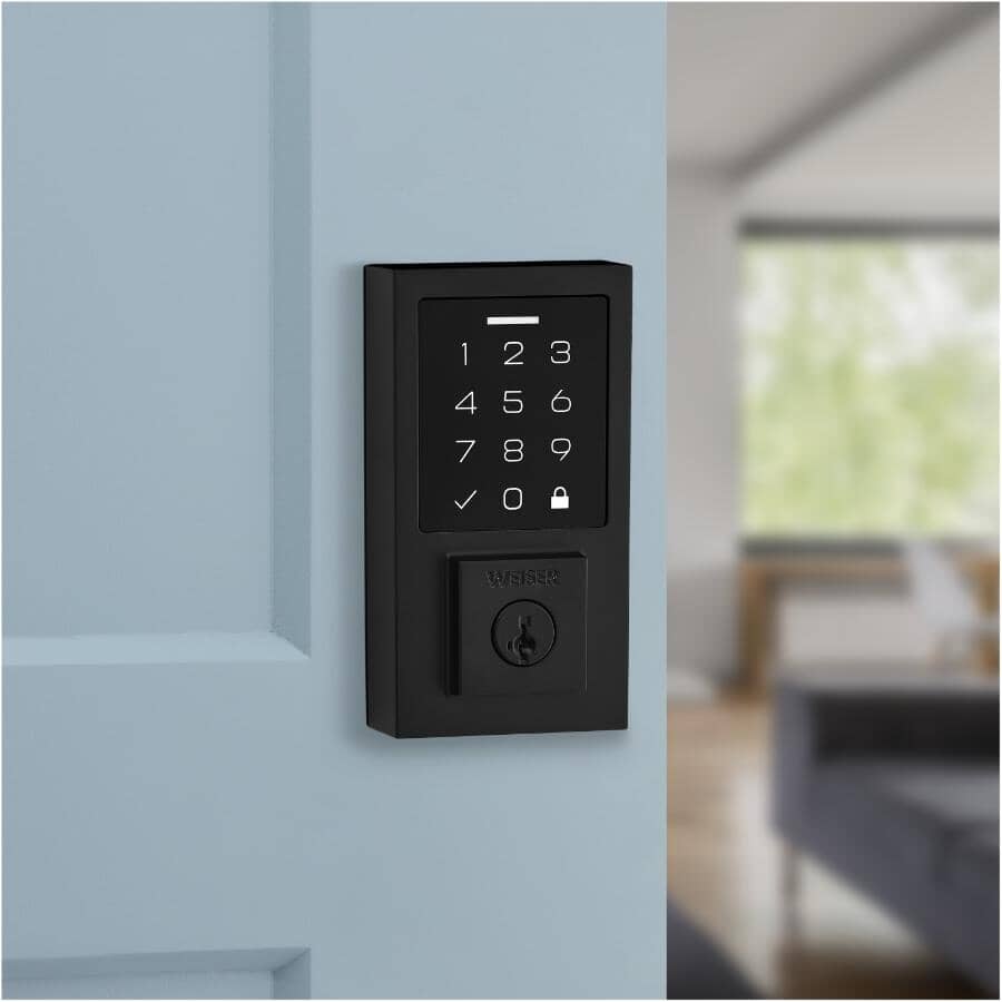 Contemporary SmartCode Electronic Touchpad Deadbolt - Matte Black