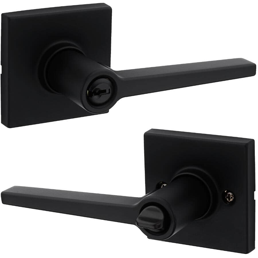 Daylon Safelock Keyed Entrance Leverset - Matte Black