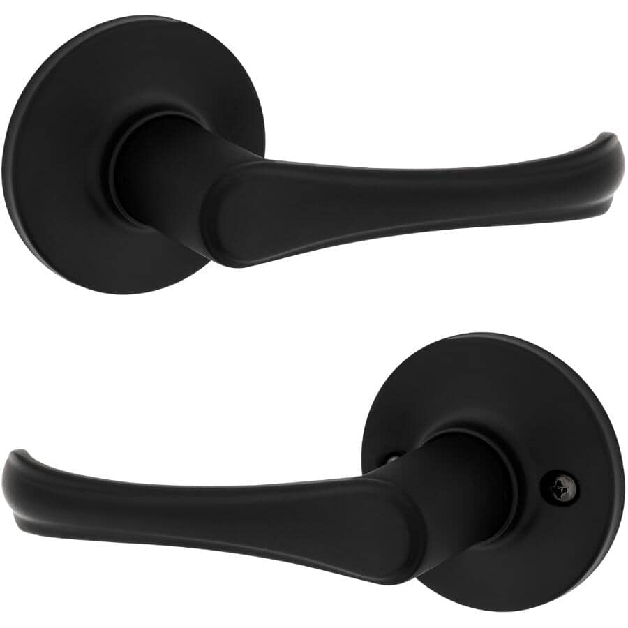 Grapevine Safelock Passage Door Leverset - Matte Black