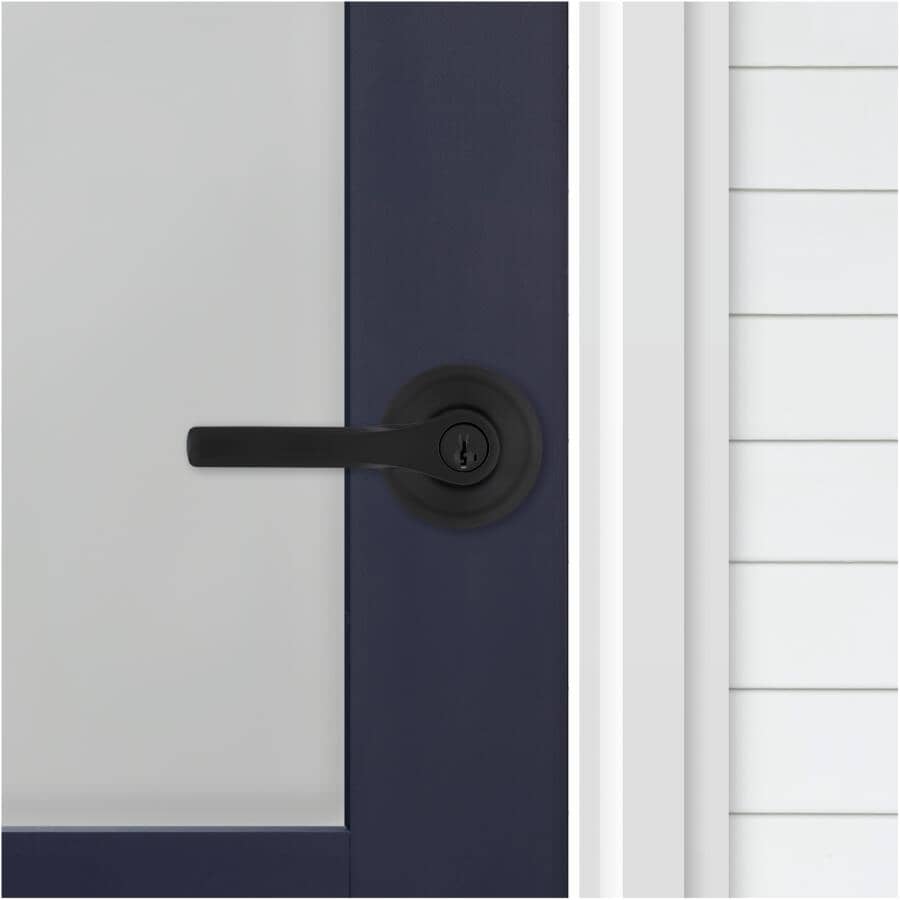 Matte Black Henley Keyed Entrance Leverset