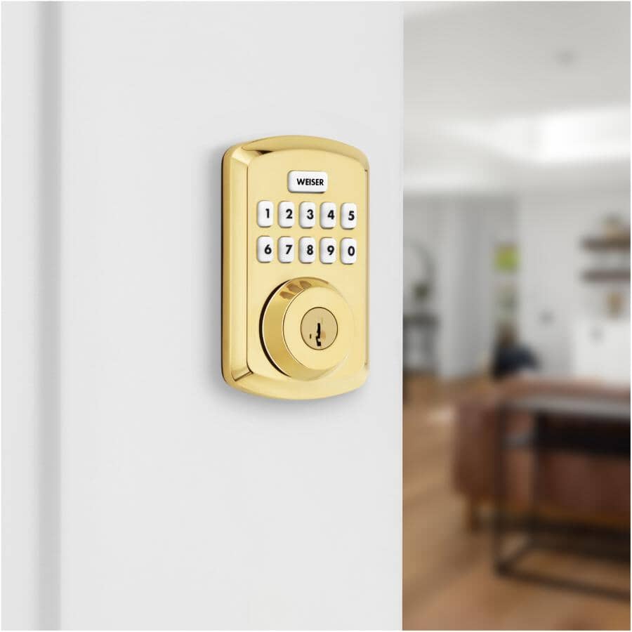 Powerbolt 3 Electronic Deadbolt - Brass Finish + SmartKey Technology