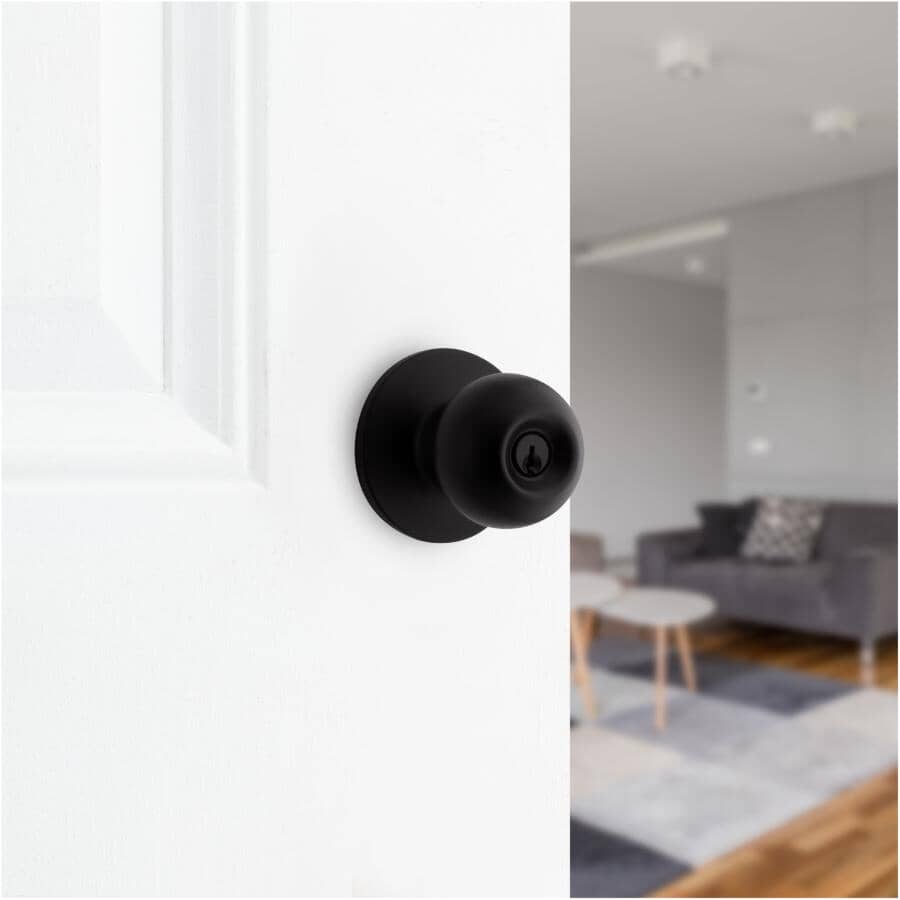 Regina Safelock Entrance Knobset - Matte Black