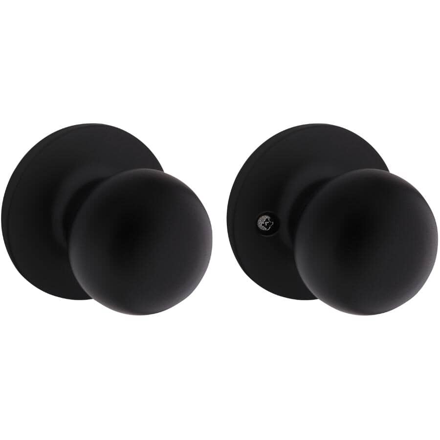 Regina Safelock Passage Door Knobset - Matte Black