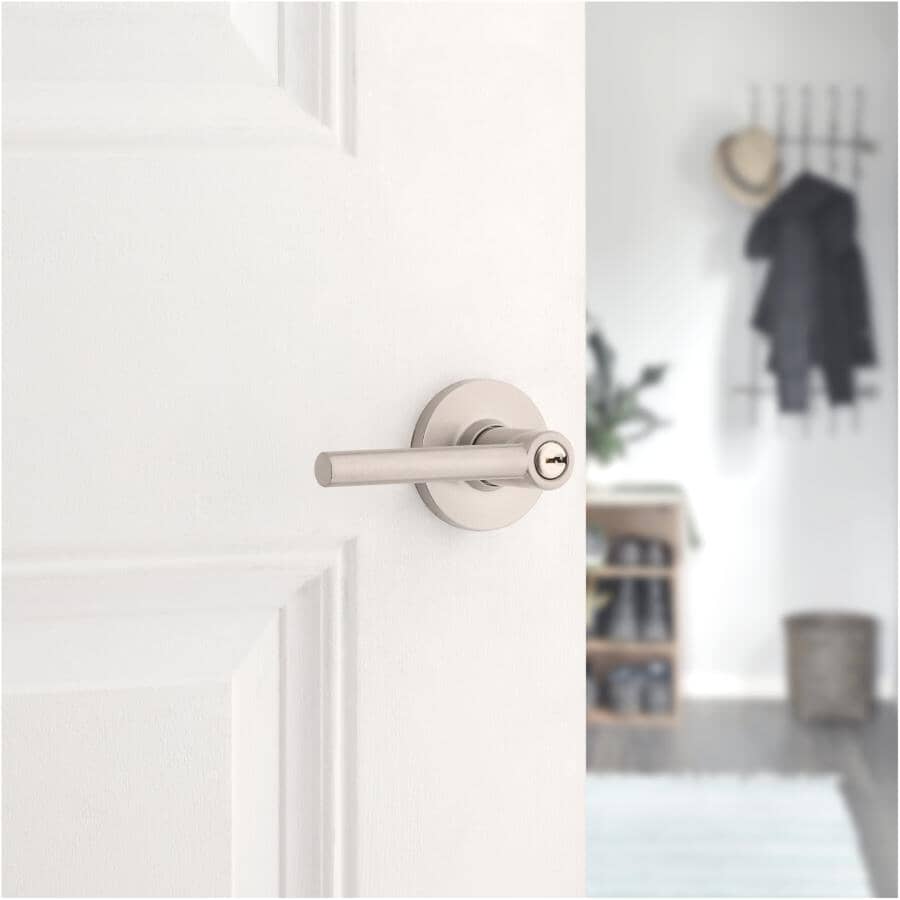 Reminy Keyed Entry Safelock Entrance Leverset - Satin Nickel