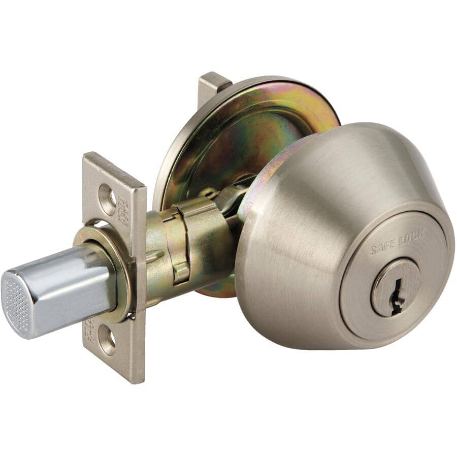 Satin Nickel Single Cylinder Safelock Deadbolt