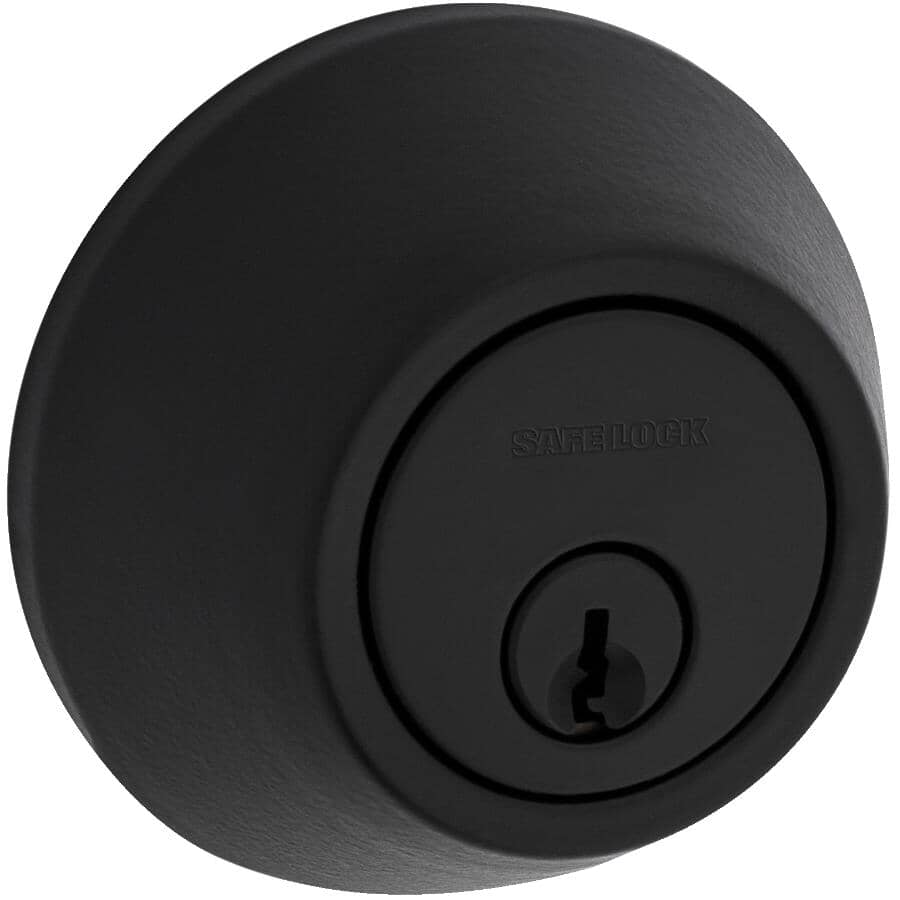 Single Safelock Deadbolt Lock - Matte Black
