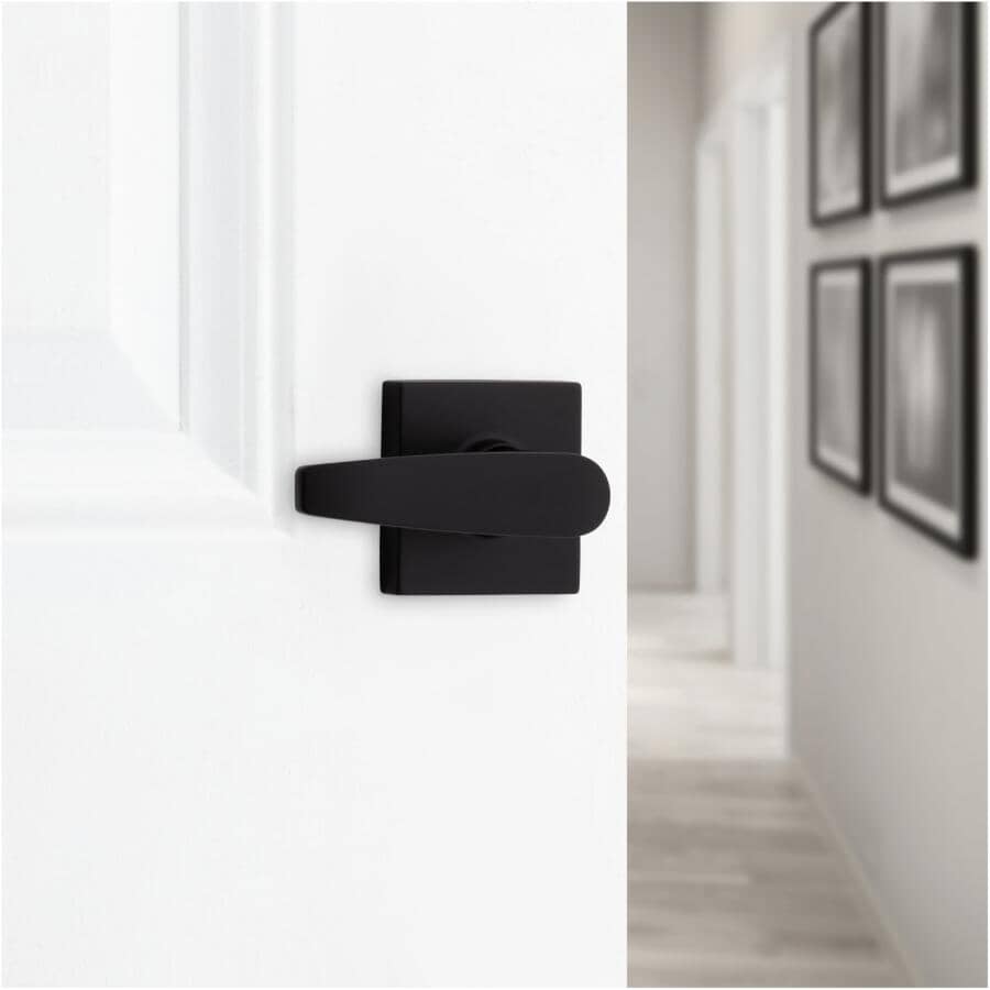 Winston Safe Lock Passage Door Leverset - Matte Black