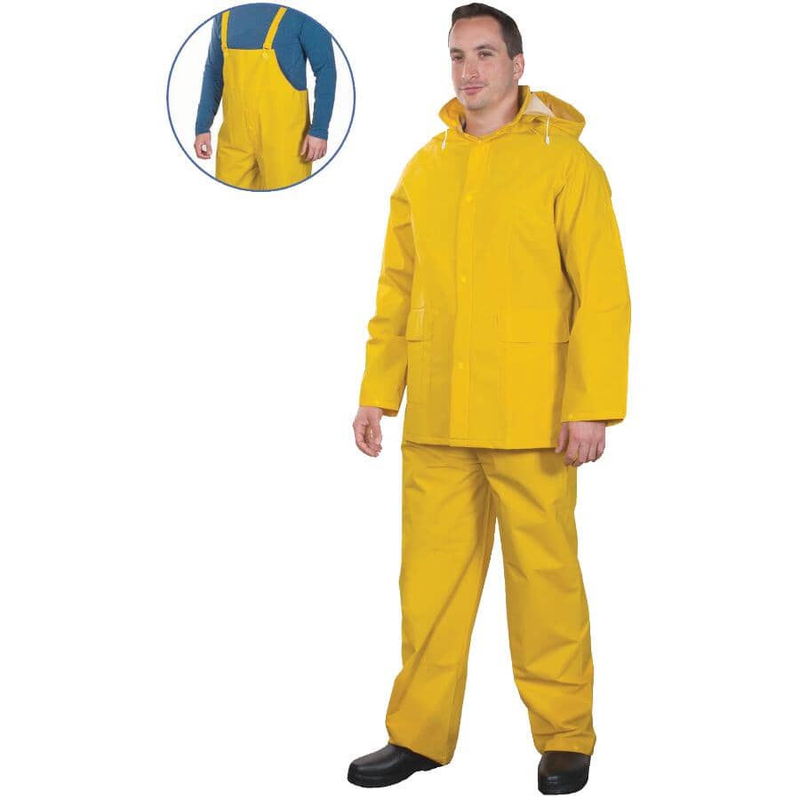 Adult 2 Piece PVC Chesepeake Rainsuit - Large, Yellow