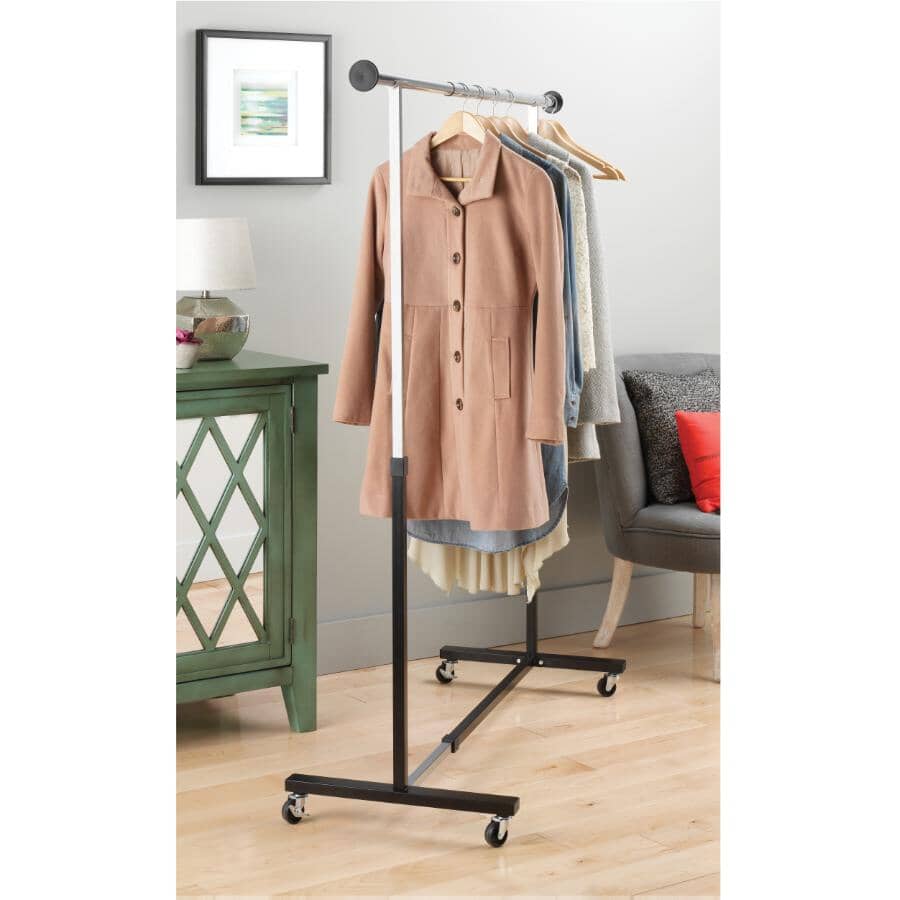 Expandable Single Rod Heavy Duty Garment Rack