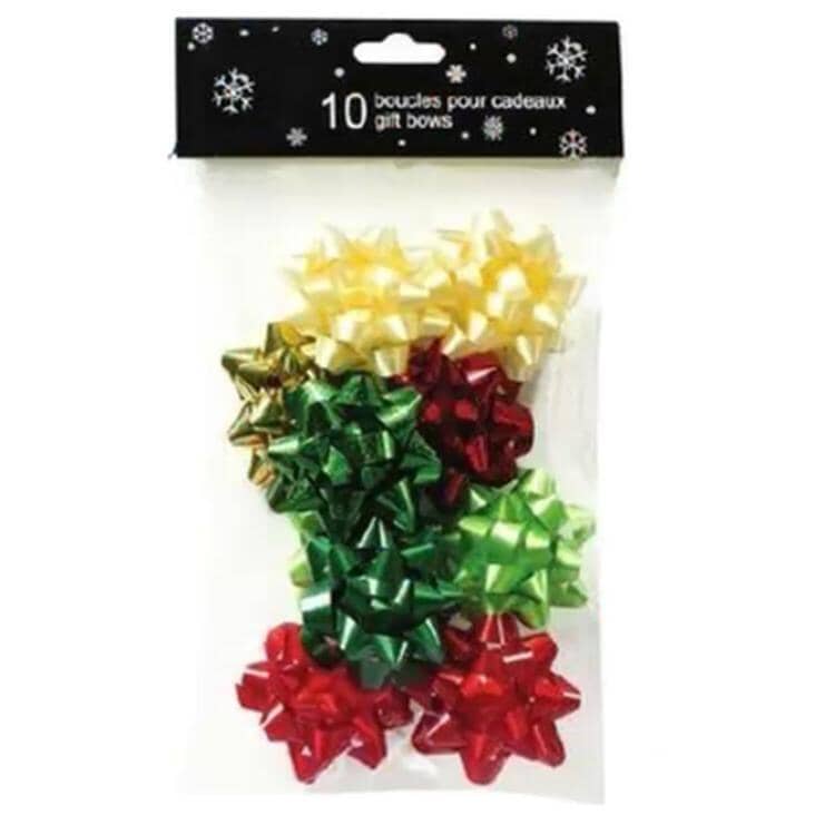 2.5" Christmas Gift Bows - 10 Pack