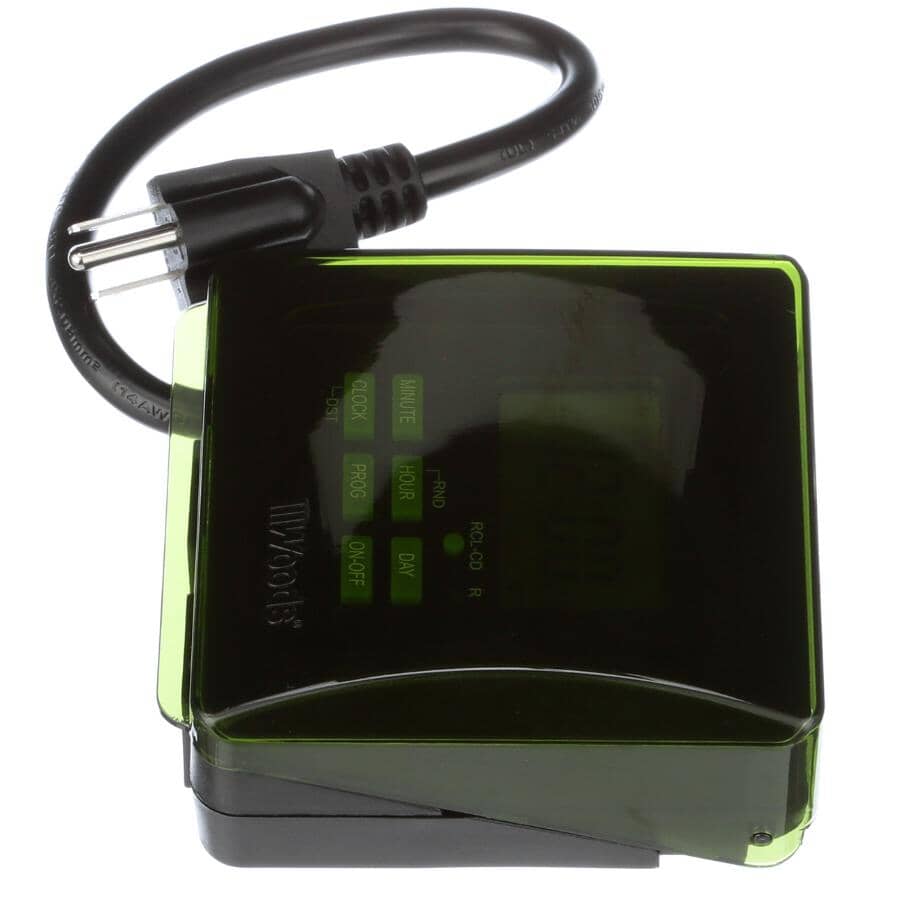 2 Plug Heavy Duty Outdoor 7 Day Digital Grounded Timer Outlet