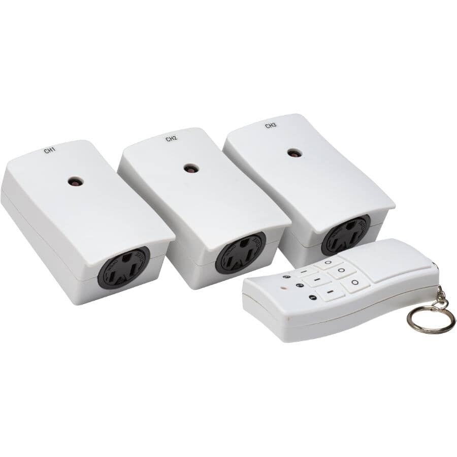 Indoor Wireless Remote Control with 3 Outlets