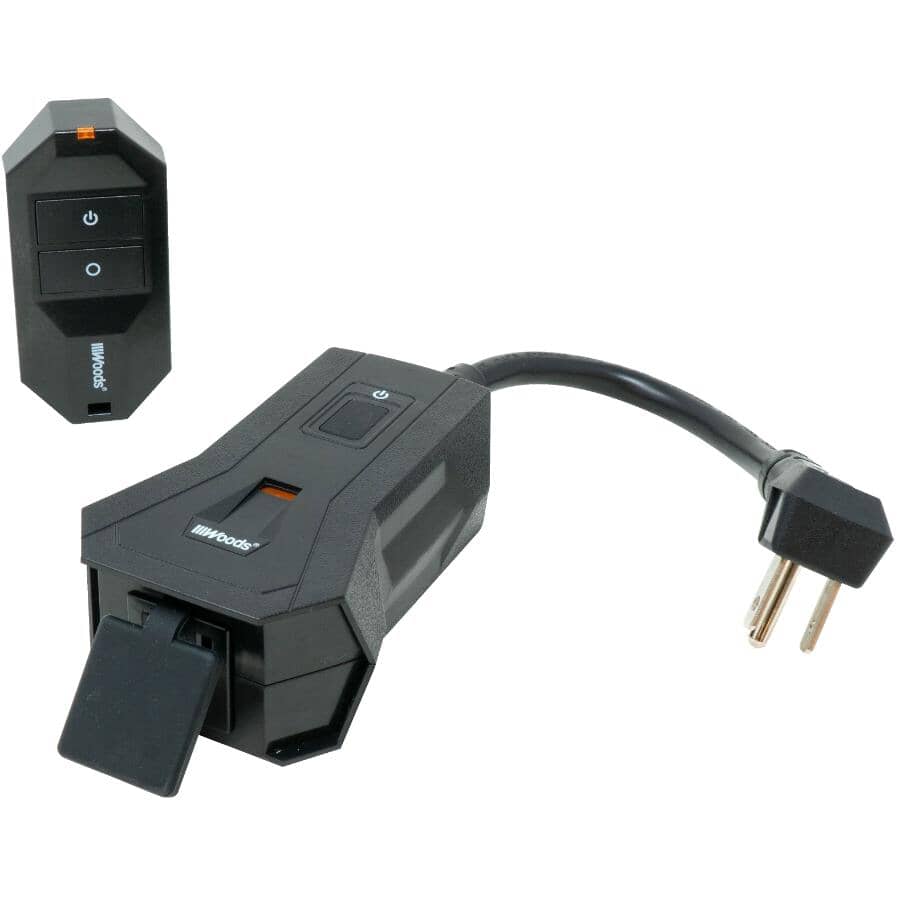 Outdoor Wireless Remote Control Outlet - for Lights & Decorations, 1 Plug