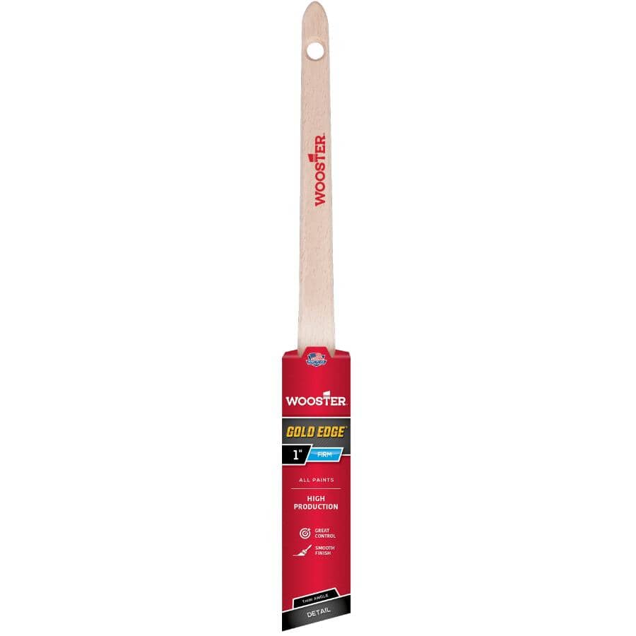 Gold Edge Polyester Thin Angular Paint Brush - 1" / 25 mm