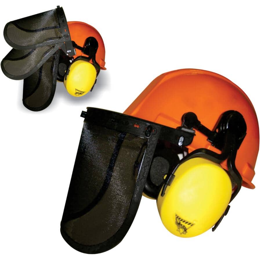 NRR23 Forestry Kit - with Hard Hat, Mesh Face Shield & Ear Muffs