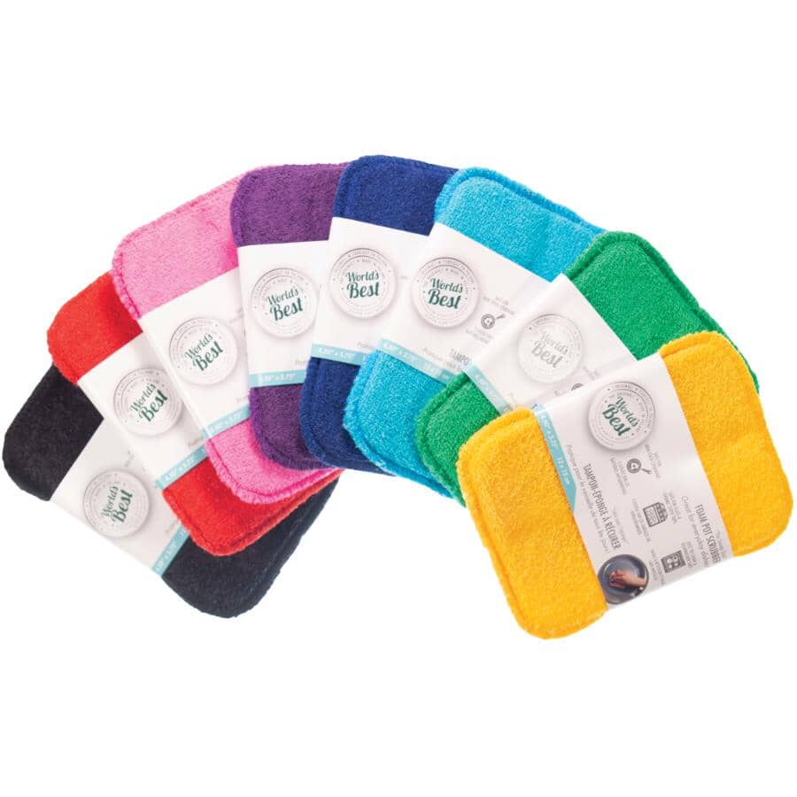 Foam Pot Scrubber - Assorted Colours, 4.5" x 5.75"