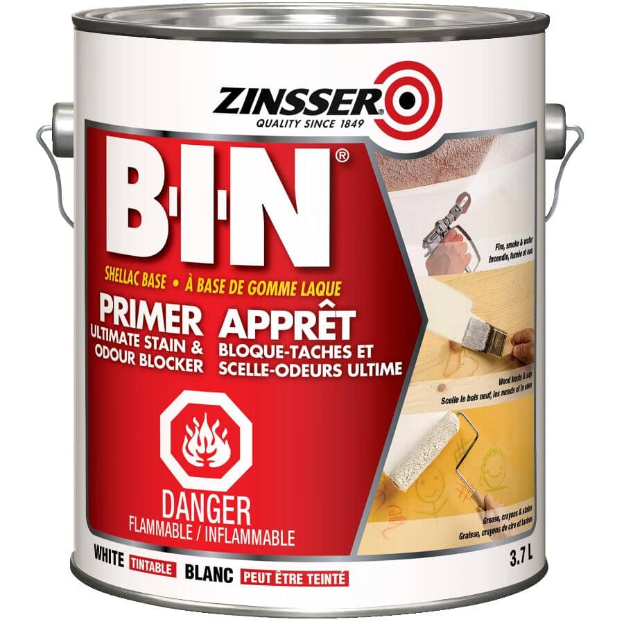 BIN Stain Killer Alkyd Primer-Sealer - White, 3.7 L