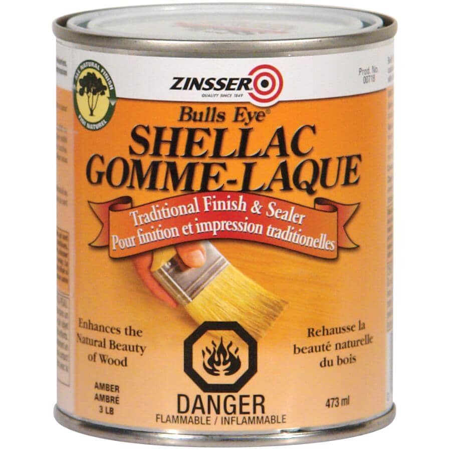 Bulls Eye Shellac Traditional Finish & Sealer - Orange Amber, 473 ml