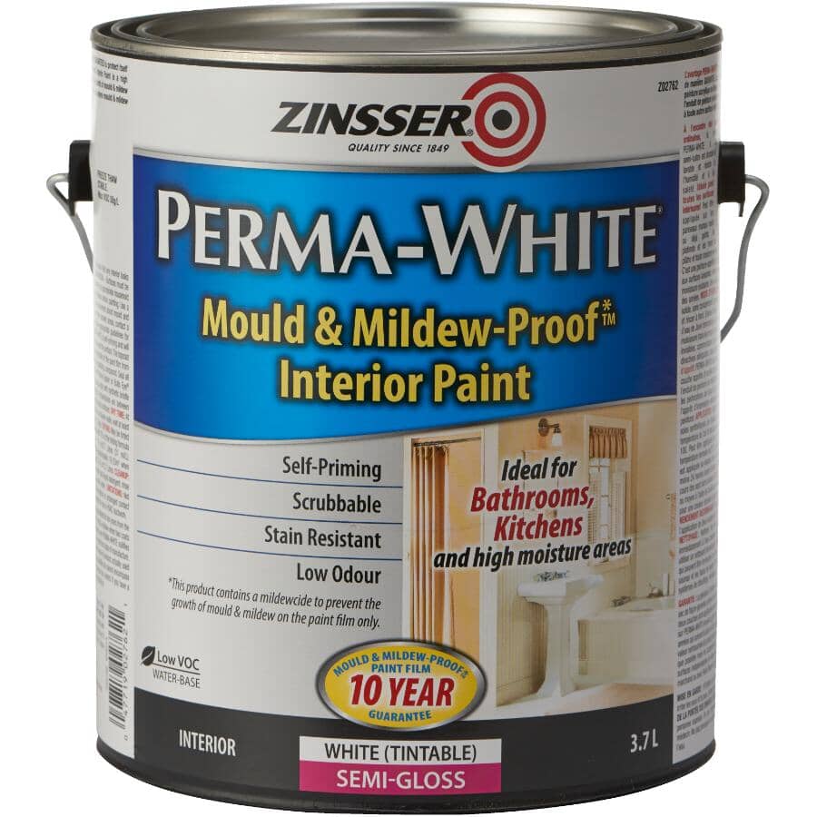 Perma-White Mould & Mildew-Proof Interior Paint - Semi-Gloss, 3.78 L