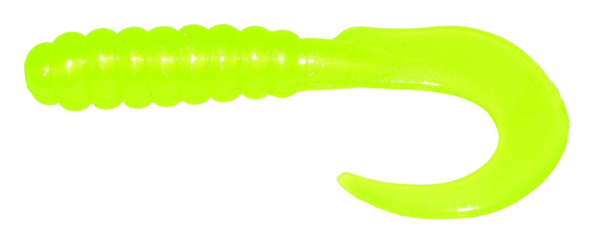 Big Bite Baits BBB-CTG303 3" Curl Tail Grub Chart Pearl 10 per pack