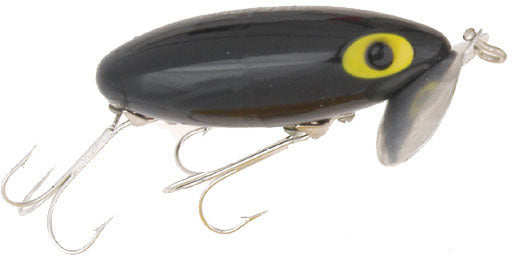 Arbogast G620-02 Jointed Jitterbug Topwater Lure, 2 1/2", 3/8 oz Black, Floating