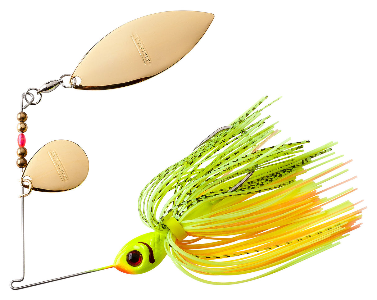 Booyah BYBT38639 Tandem Blade Spinnerbait, 3/8 oz, Chartreuse Perch