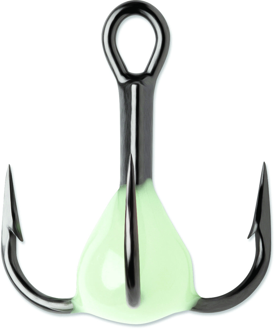 VMC GRT8GLPP Glow Resin Treble, Sz 8, 1x Black Nickel, Glow, 2 Pk