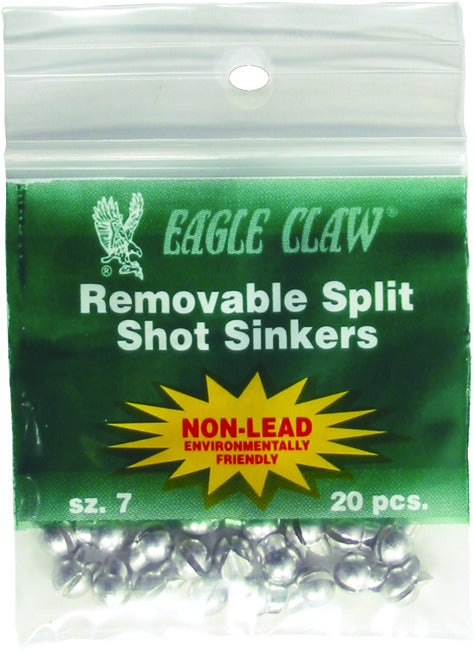 Eagle Claw NLRS7 Removable Split Shot Non-Lead Sz7 15Pk