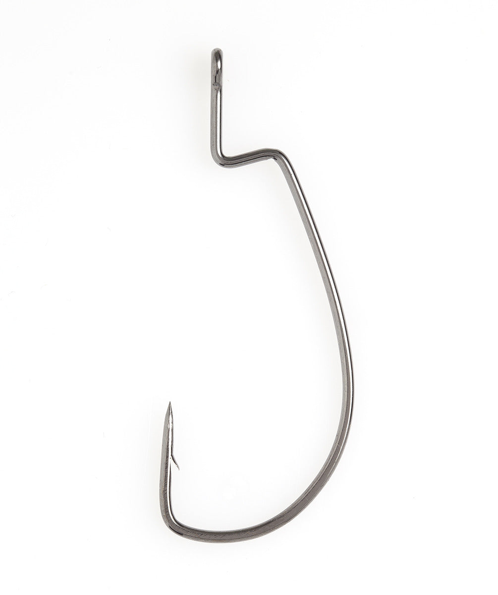 Eagle Claw L098BPGH-4/0 Lazer Sharp EWG Magnum Worm Hook, Size 4/0 Needle Point, Z Bend, Heavy Wire, Non-Offset, Platinum Black, 5 per Pack