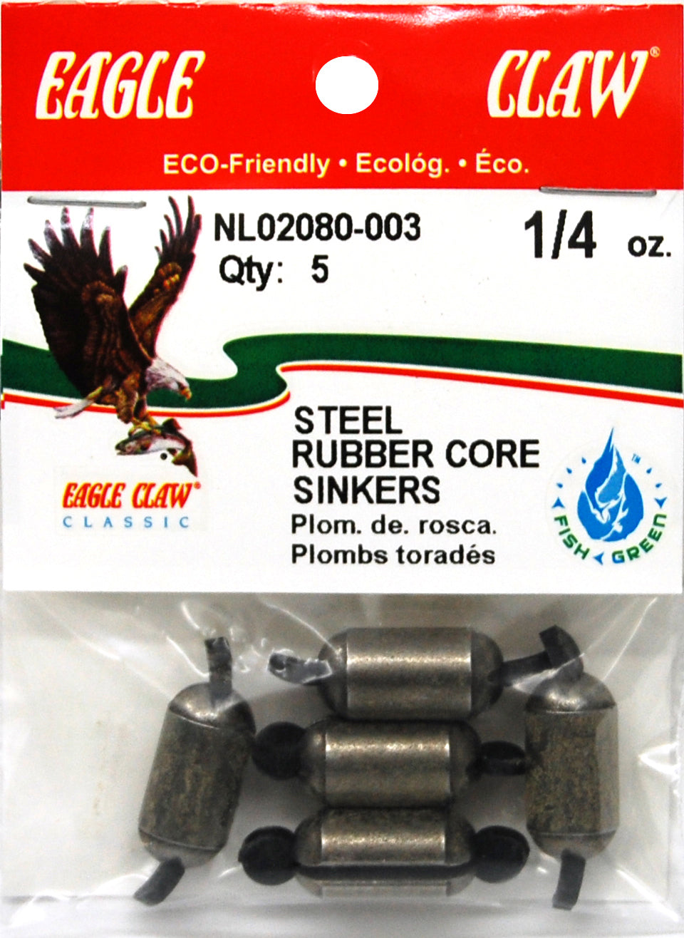 Eagle Claw NL02080-005 Sinker Non Lead Twist Lock 1/2oz 3Pk