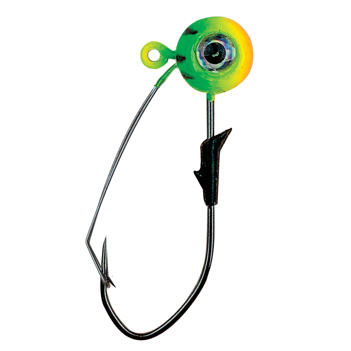 Eagle Claw LEEJW18-23 Lazer Sharp Pro-V Weedless Eagle Eye Jig, 1/8 oz, 2/0 Hook, Firetiger, 5 Per Pack