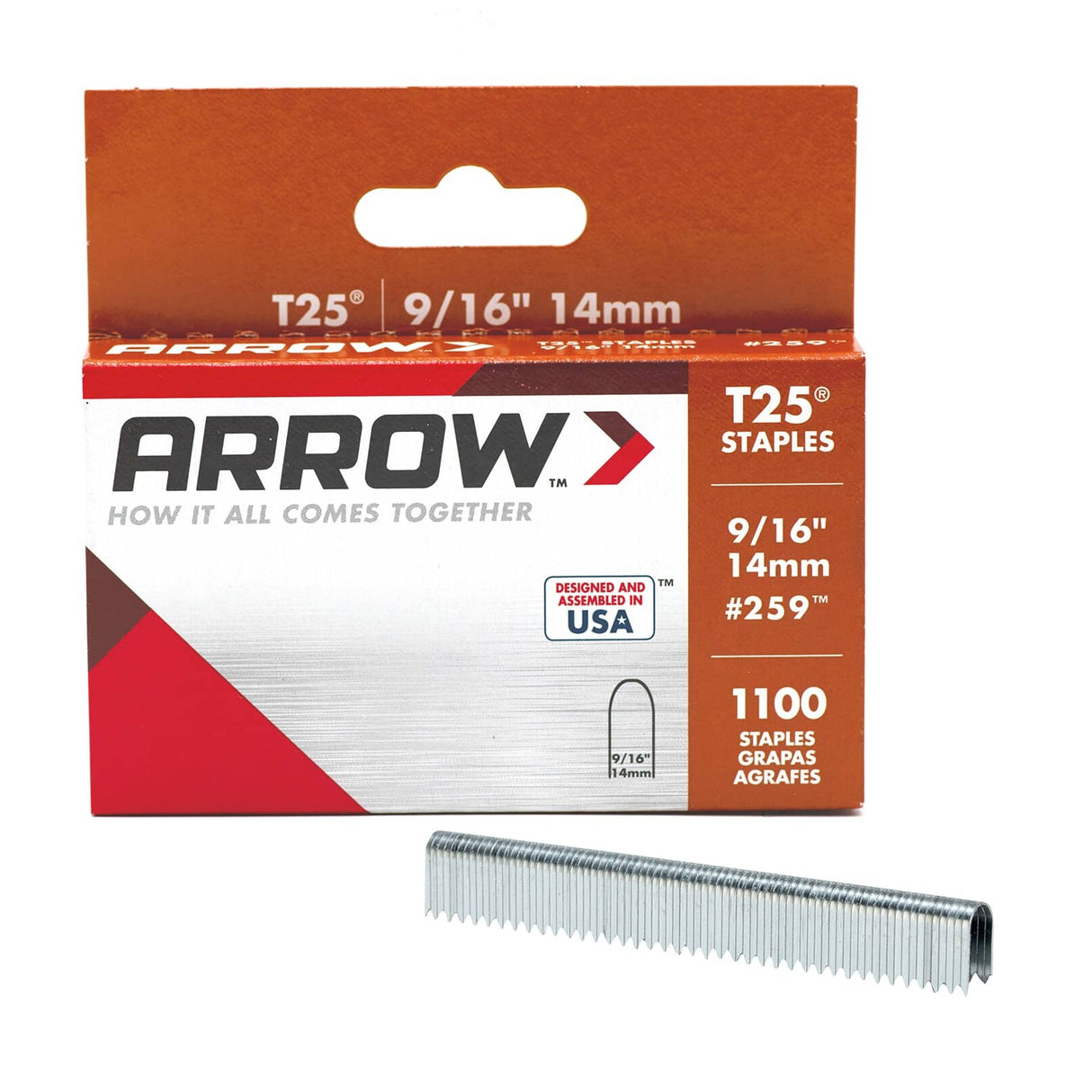 1000 Pack 9/16" Staples, for T25 Stapler