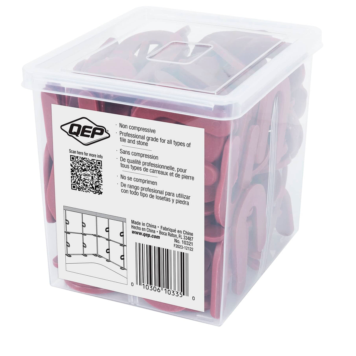 1/8" Horseshoe Shim Tile Spacers - Red, 150 Pack
